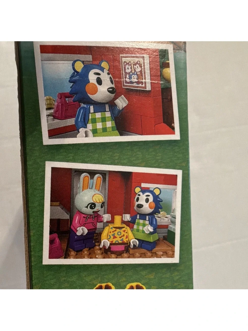 Lego Animal Crossing Green and White Clothing Shop Playset with Blue Accents